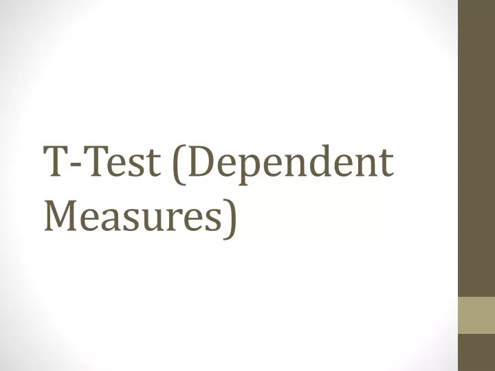 t test dependent measures