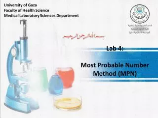 Lab 4 : Most Probable Number Method (MPN)