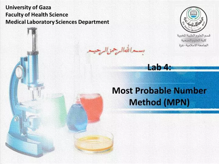 lab 4 most probable number method mpn