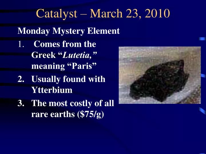 catalyst march 23 2010