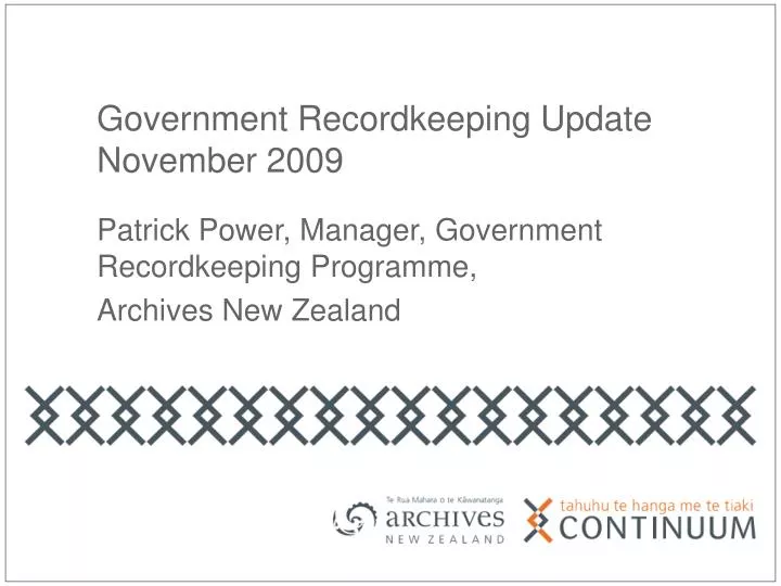 patrick power manager government recordkeeping programme archives new zealand