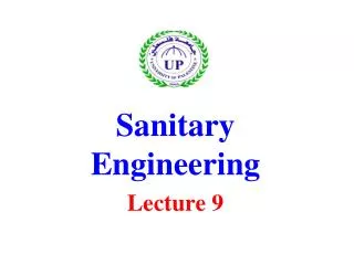 Sanitary Engineering Lecture 9