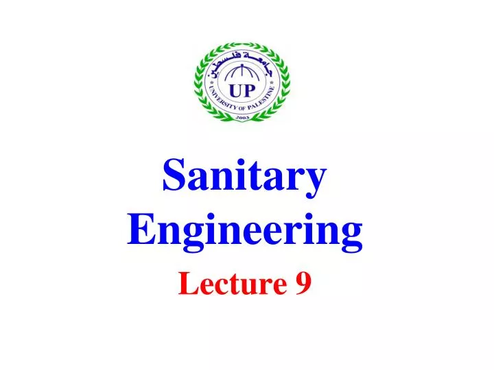 sanitary engineering lecture 9