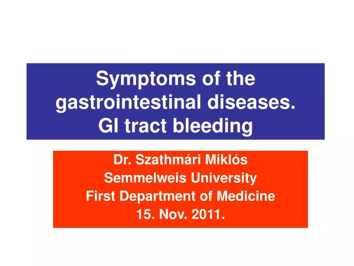 symptoms of the gastrointestinal diseases gi tract bleeding