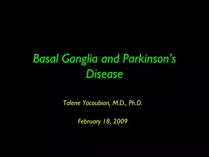 basal ganglia and parkinson s disease