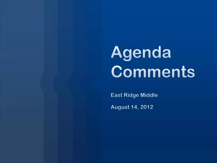 agenda comments