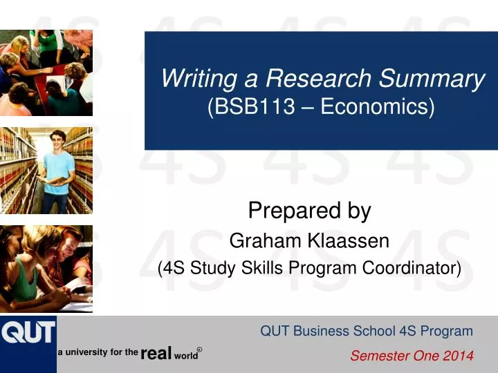 writing a research summary bsb113 economics