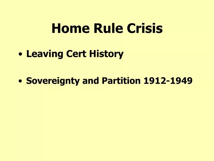 home rule crisis