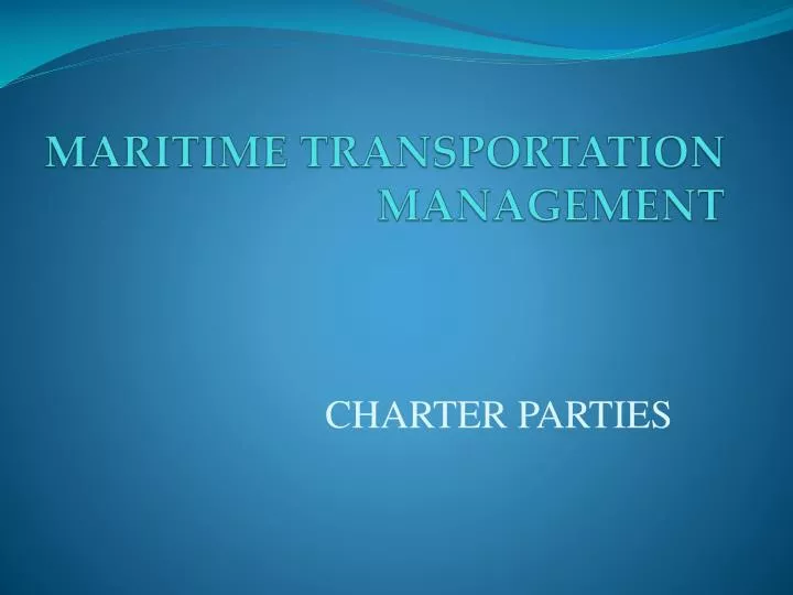 maritime transportation management
