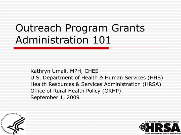 outreach program grants administration 101