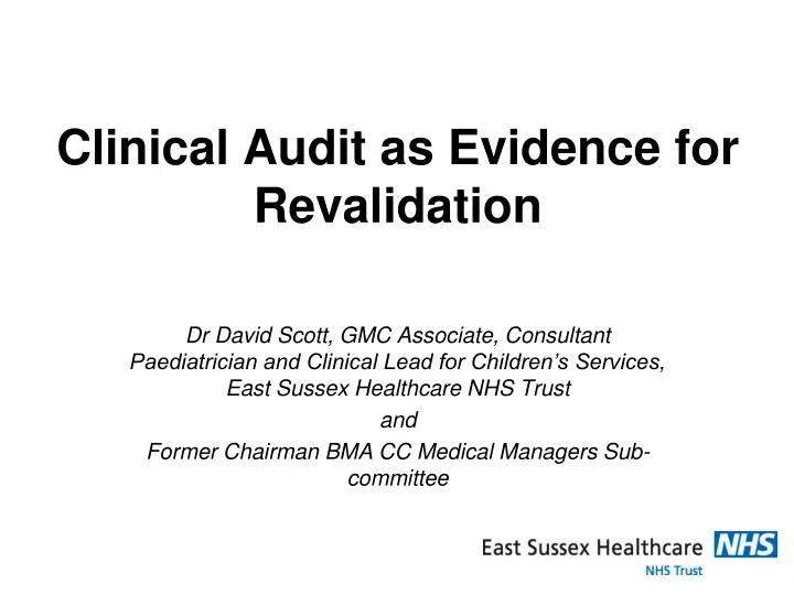 clinical audit as evidence for revalidation