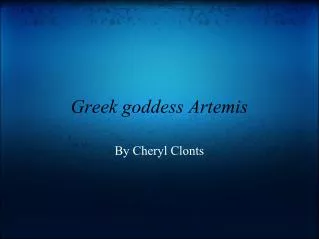 Greek goddess Artemis