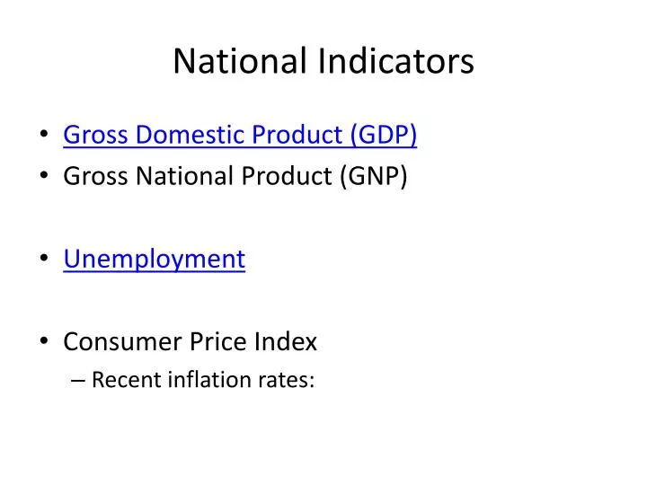 national indicators