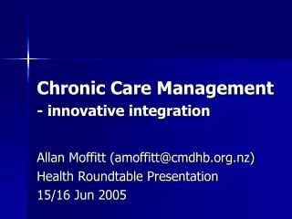 Chronic Care Management - innovative integration