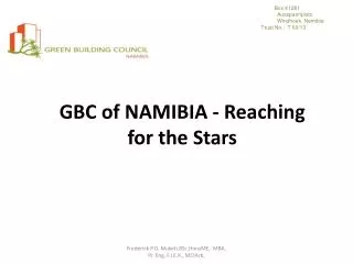 GBC of NAMIBIA - Reaching for the Stars