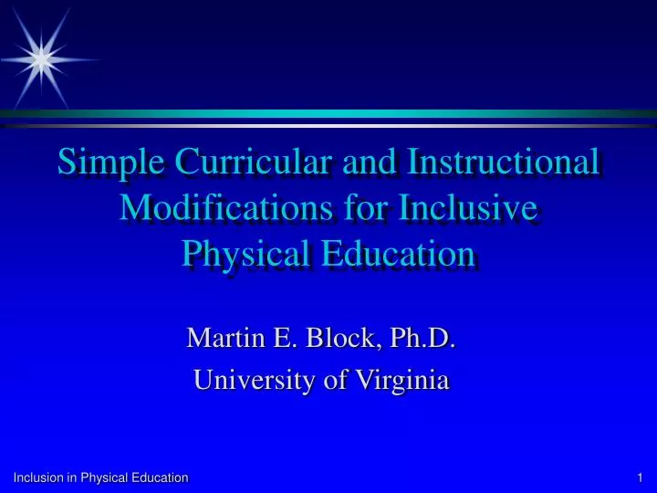 simple curricular and instructional modifications for inclusive physical education