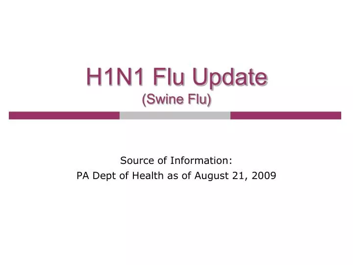 h1n1 flu update swine flu