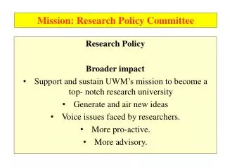 Mission: Research Policy Committee