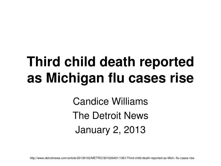 third child death reported as michigan flu cases rise