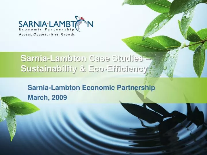 sarnia lambton case studies sustainability eco efficiency