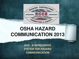 OSHA HAZARD COMMUNICATION 2013