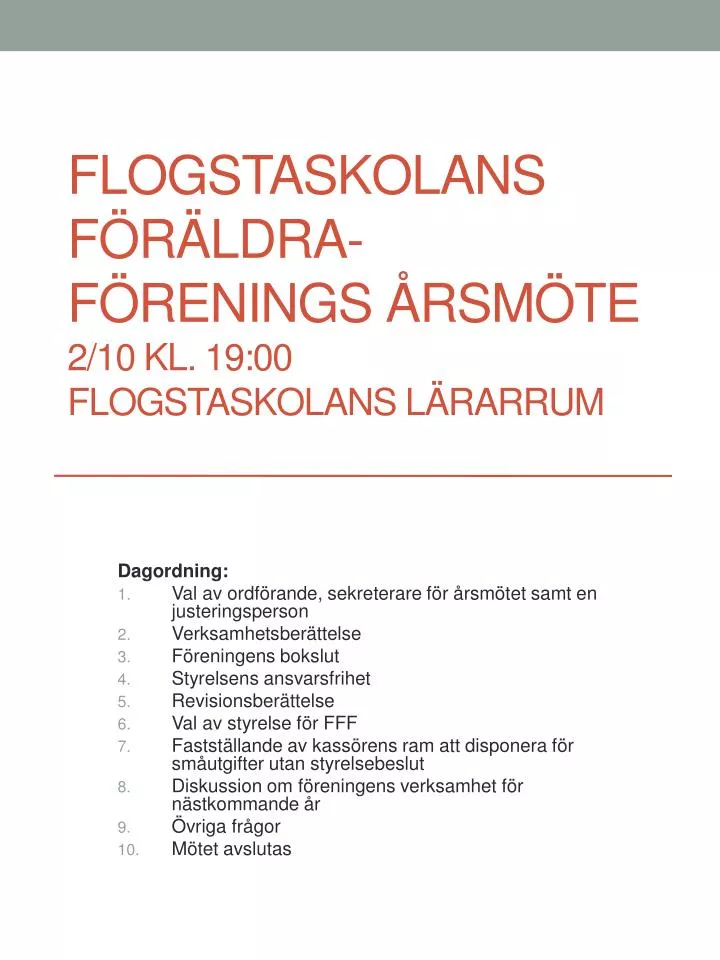 flogstaskolans f r ldra f renings rsm te 2 10 kl 19 00 flogstaskolans l rarrum