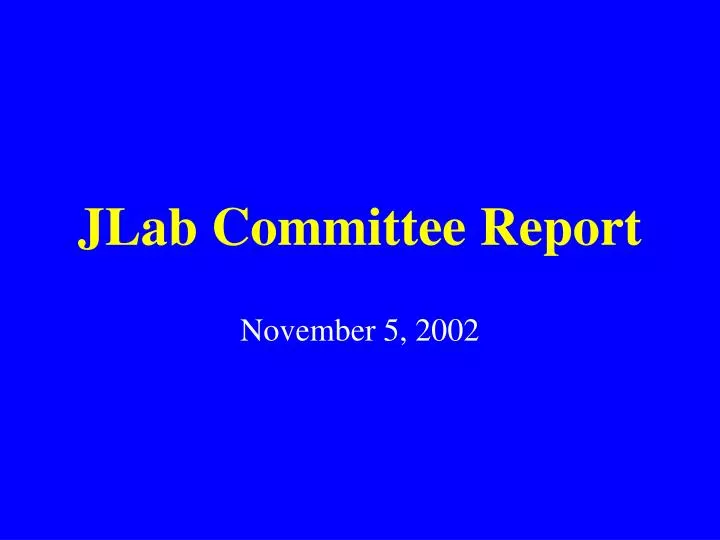 jlab committee report
