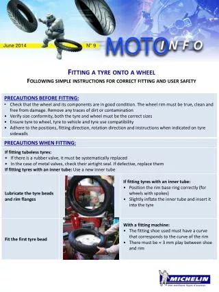 Fitting a tyre onto a wheel Following simple instructions for correct fitting and user safety