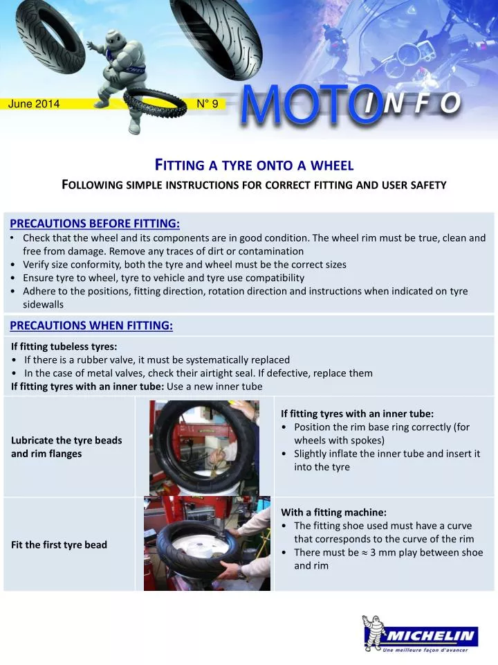 fitting a tyre onto a wheel following simple instructions for correct fitting and user safety
