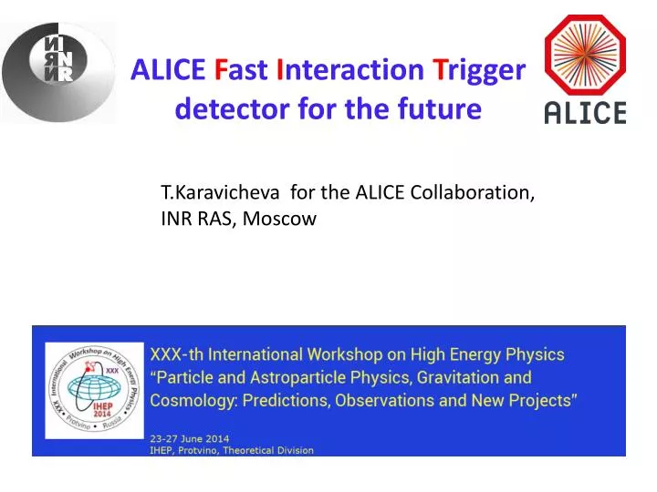 alice f ast i nteraction t rigger detector for the future