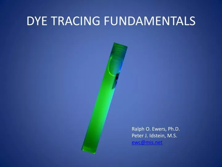 dye tracing fundamentals