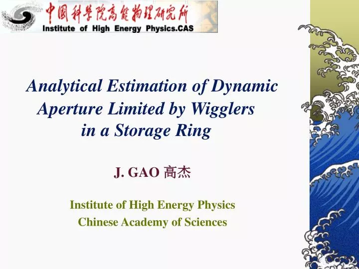 analytical estimation of dynamic aperture limited by wigglers in a storage ring