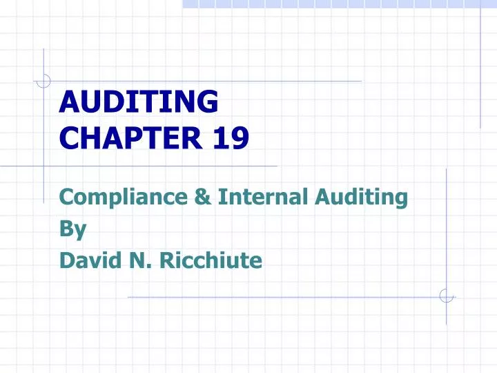 auditing chapter 19