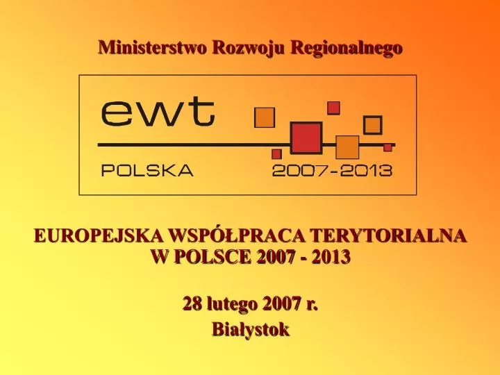 ministerstwo rozwoju regionalnego