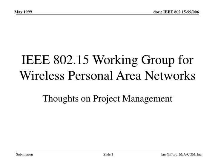 ieee 802 15 working group for wireless personal area networks