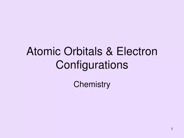 atomic orbitals electron configurations