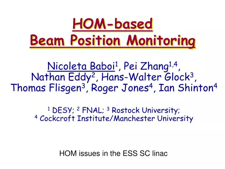hom based beam position monitoring