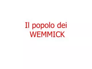il popolo dei wemmick