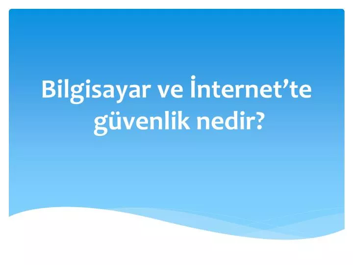 bilgisayar ve nternet te g venlik nedir