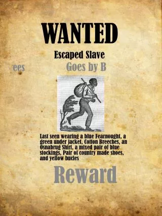 WANTED Escaped Slave