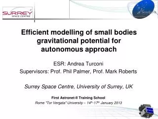 Efficient modelling of small bodies gravitational potential for autonomous approach