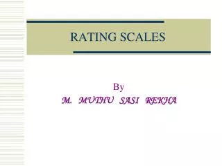 RATING SCALES
