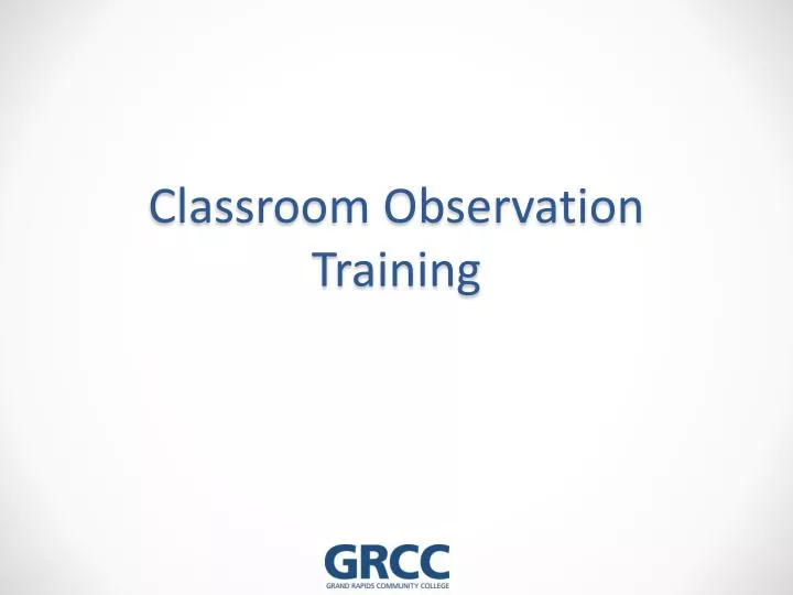 classroom observation training