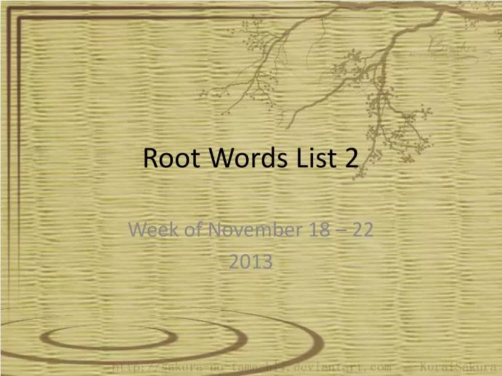 root words list 2