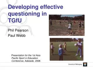 Developing effective questioning in TGfU