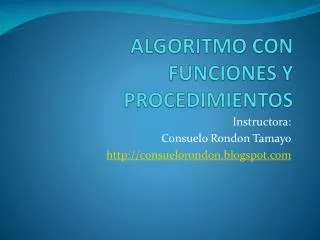 algoritmo con funciones y procedimientos