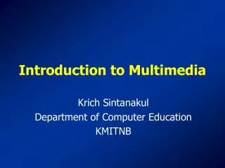 introduction to multimedia