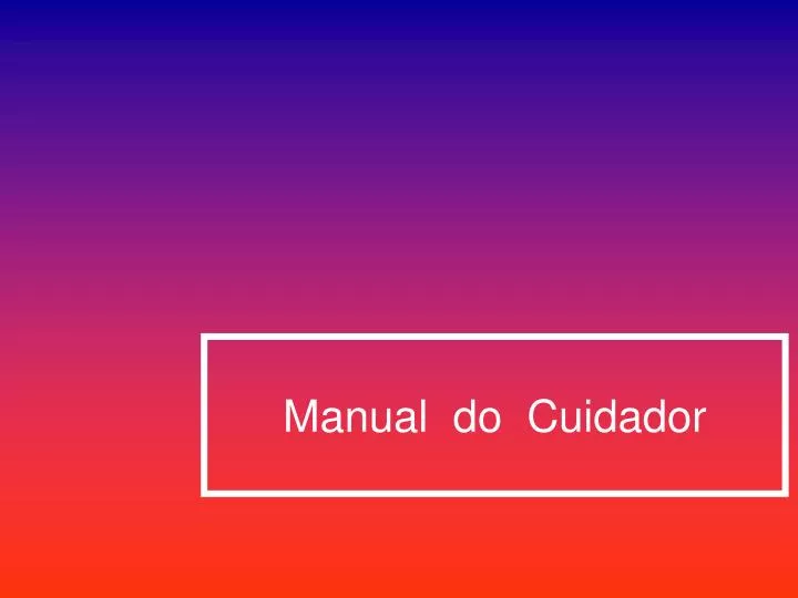 manual do cuidador