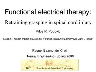 Functional electrical therapy: