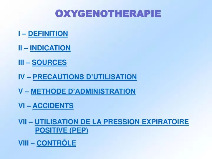 o xygenotherapie